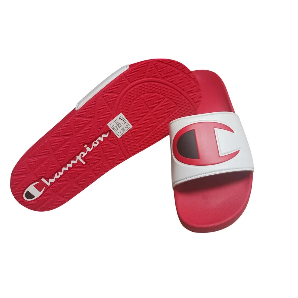 Champion Ipo Classic CB Scarlet Mens Red White Black Sandals Slides Size 12 New